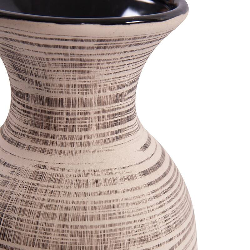 Allan Andrews Tall Ceramic Neutral Striped Vase