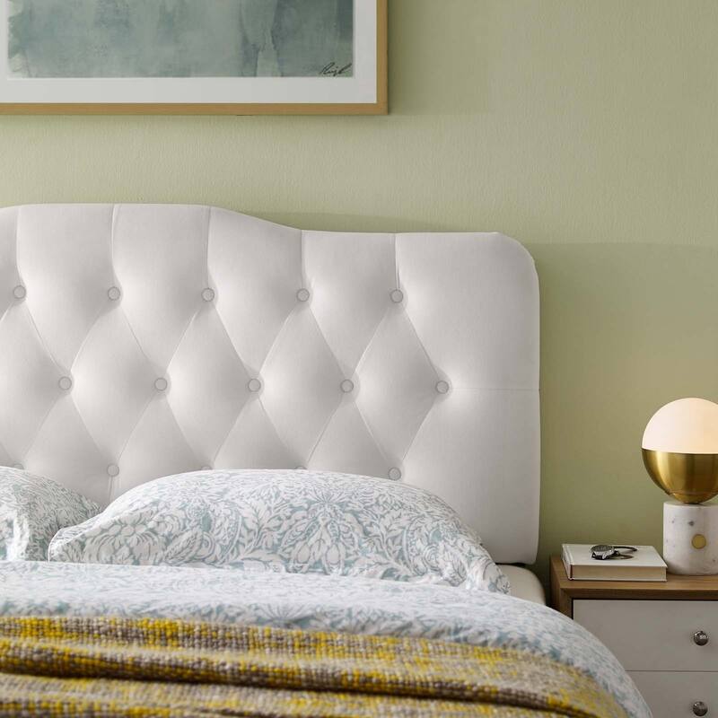 Carson Carrington Labbetorp Twin Diamond Tufted Velvet Headboard