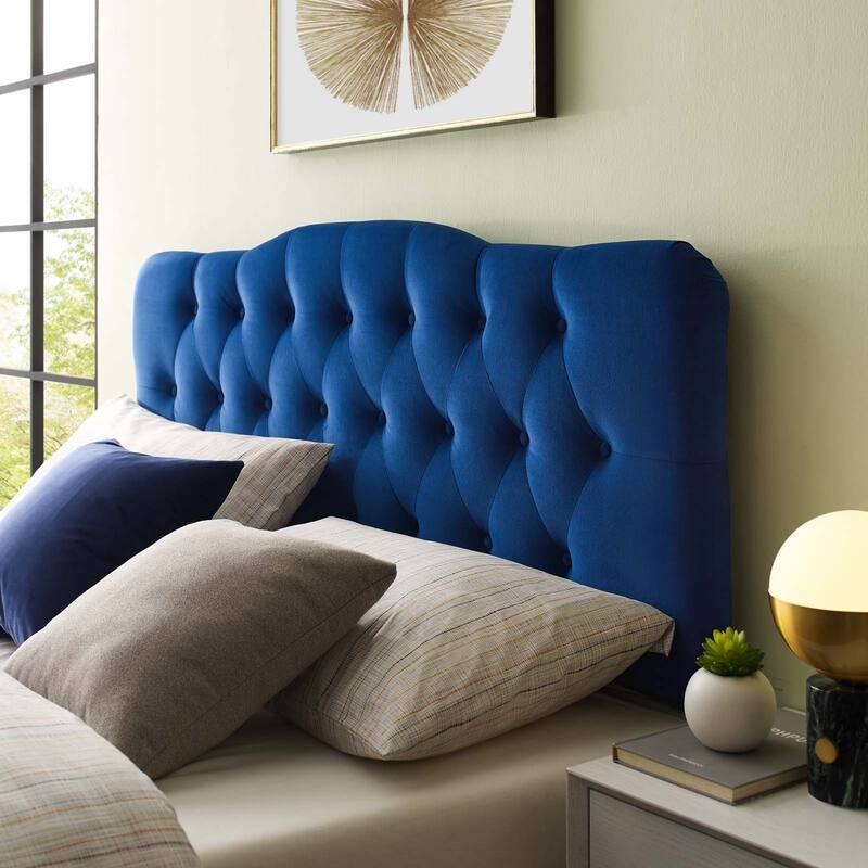 Carson Carrington Labbetorp Twin Diamond Tufted Velvet Headboard