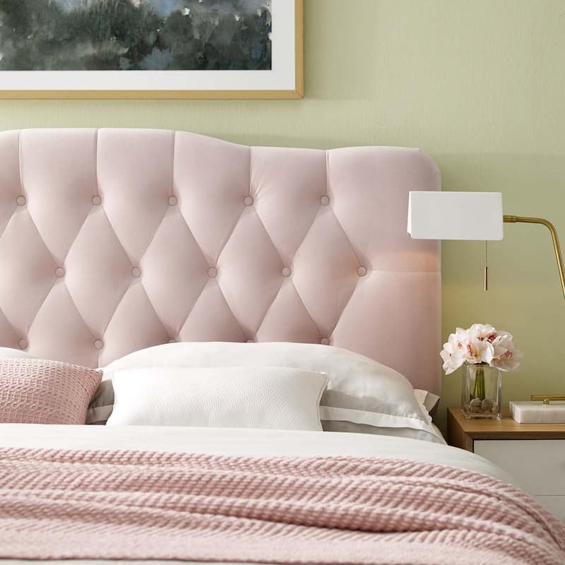 Carson Carrington Labbetorp Twin Diamond Tufted Velvet Headboard