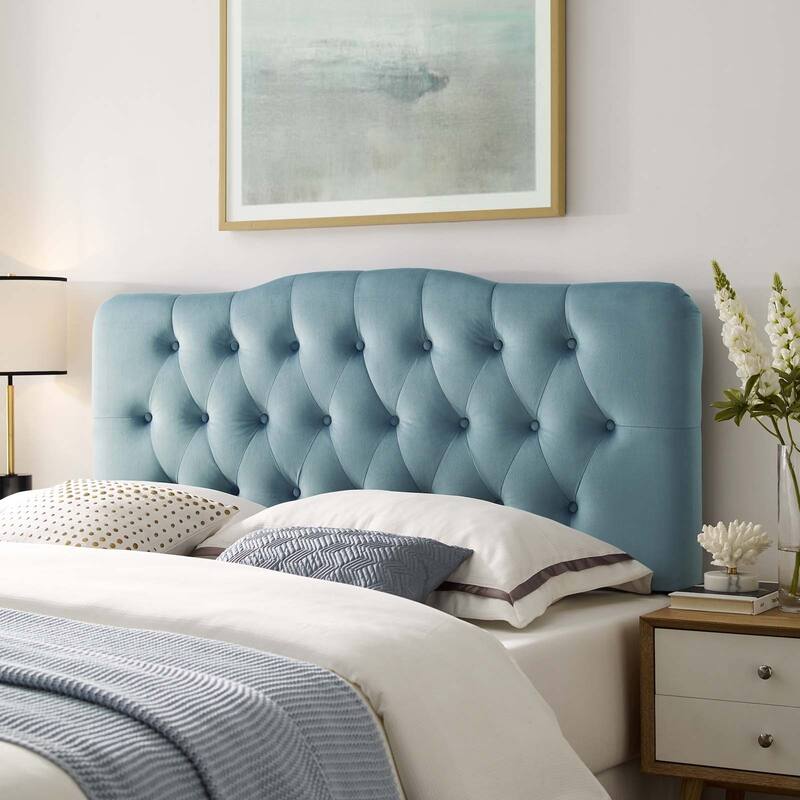 Carson Carrington Labbetorp Twin Diamond Tufted Velvet Headboard