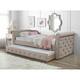 Chester Tufted Twin Daybed with Trundle - Pink - Twin - Polyester Blend