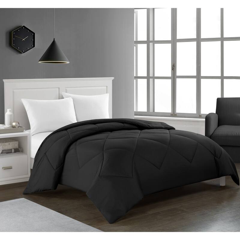 Porch & Den Rider Solid Color Reversible Microfiber Comforter