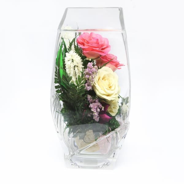 Shop Natural Long Lasting Floral Arrangement In A Square Top Rugby