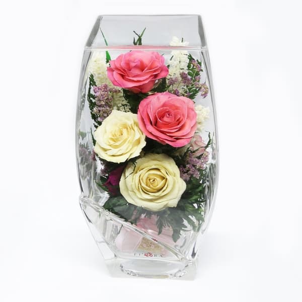 Shop Natural Long Lasting Floral Arrangement In A Square Top Rugby