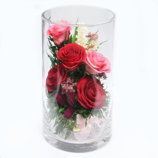 Shop Natural Long Lasting Floral Arrangement In A Narrow Tube 7 9