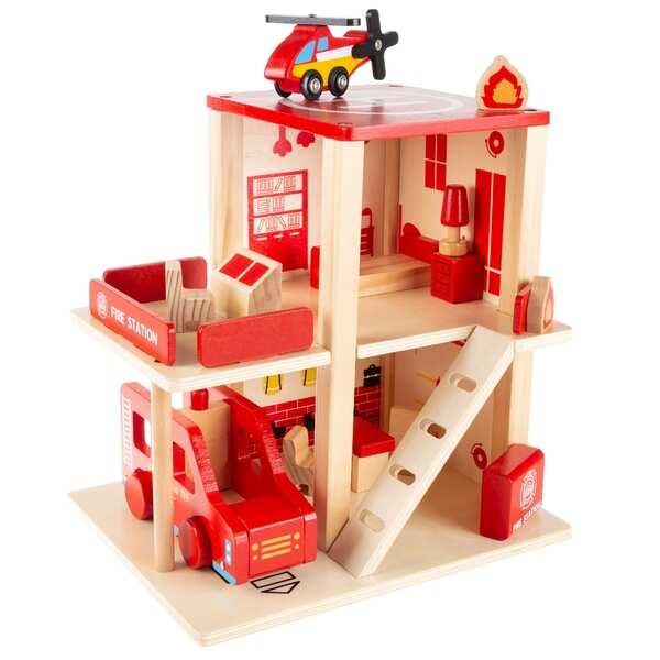 wooden firehouse toy