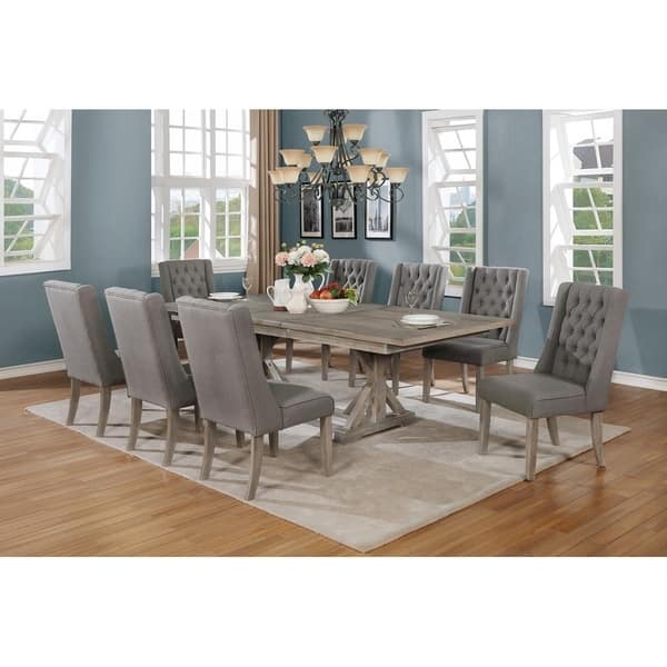 Shop Best Quality Furniture 9 Piece Dining Set With A 18 Inch Leaf