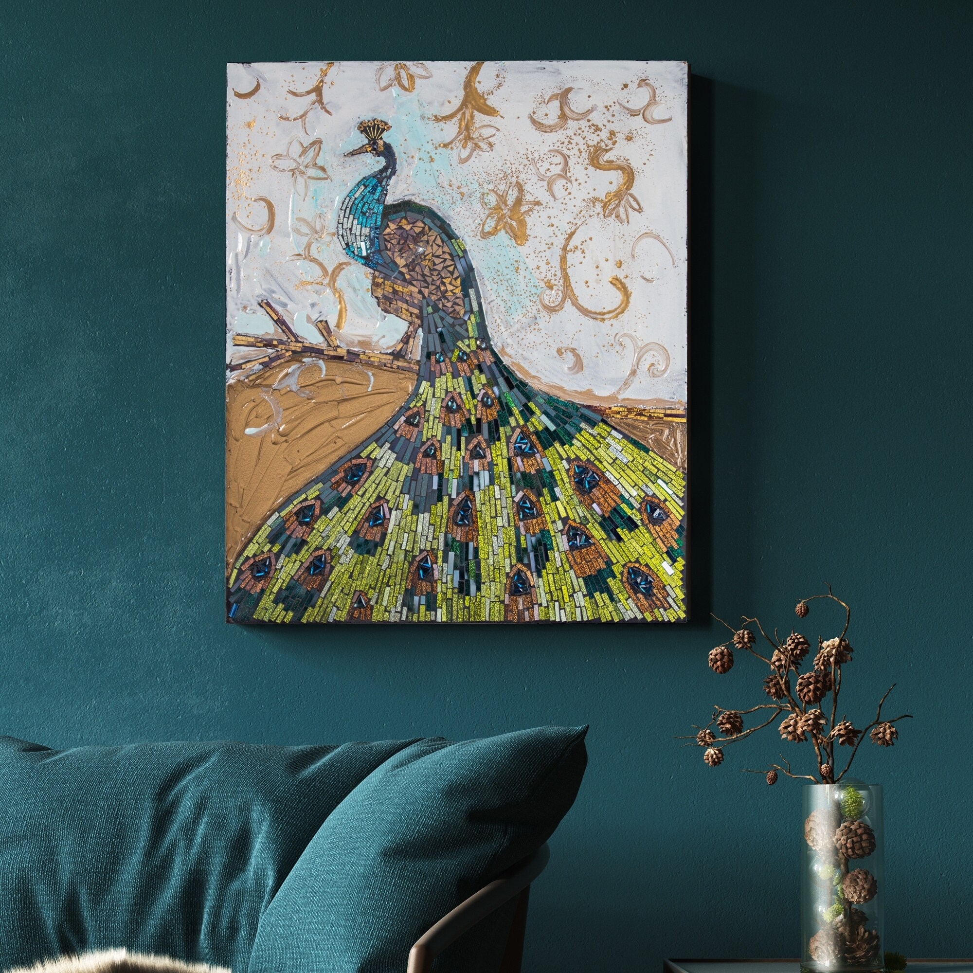 Crushed Gl Mosaic Wall Art Pea Decor Crushed Gl Mosaic Wall Art