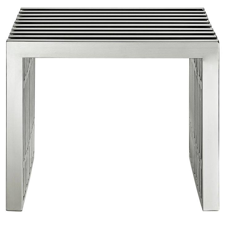 Gridiron Small Stainless Steel Bench in Silver