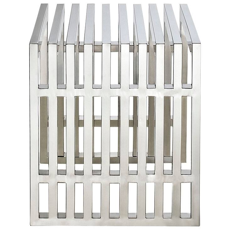 Gridiron Small Stainless Steel Bench in Silver