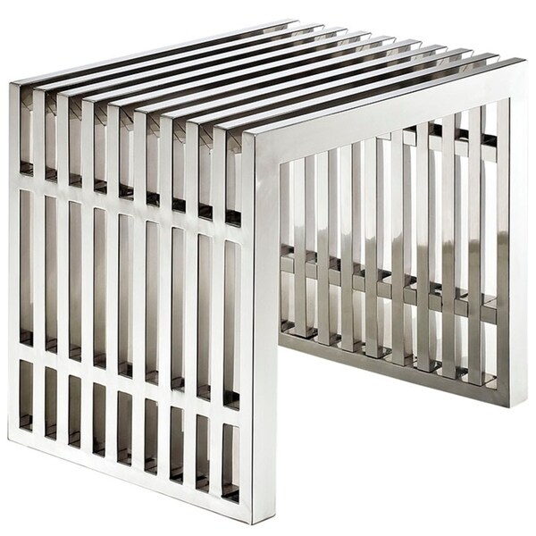 Shop Gridiron Small Stainless Steel Bench in Silver - Free Shipping