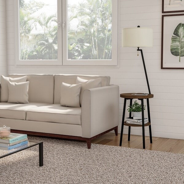 floor lamp behind end table