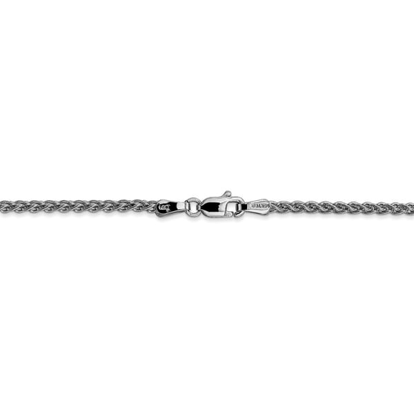 Length 9 in 14k White Gold 2mm Solid Polished Spiga Chain 14 kt White Gold