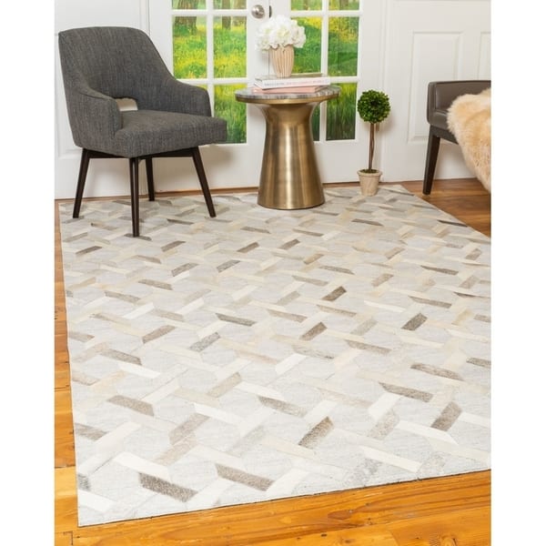 Shop Natural Area Rugs Hand Loomed Markham Multi Cowhide Patchwork