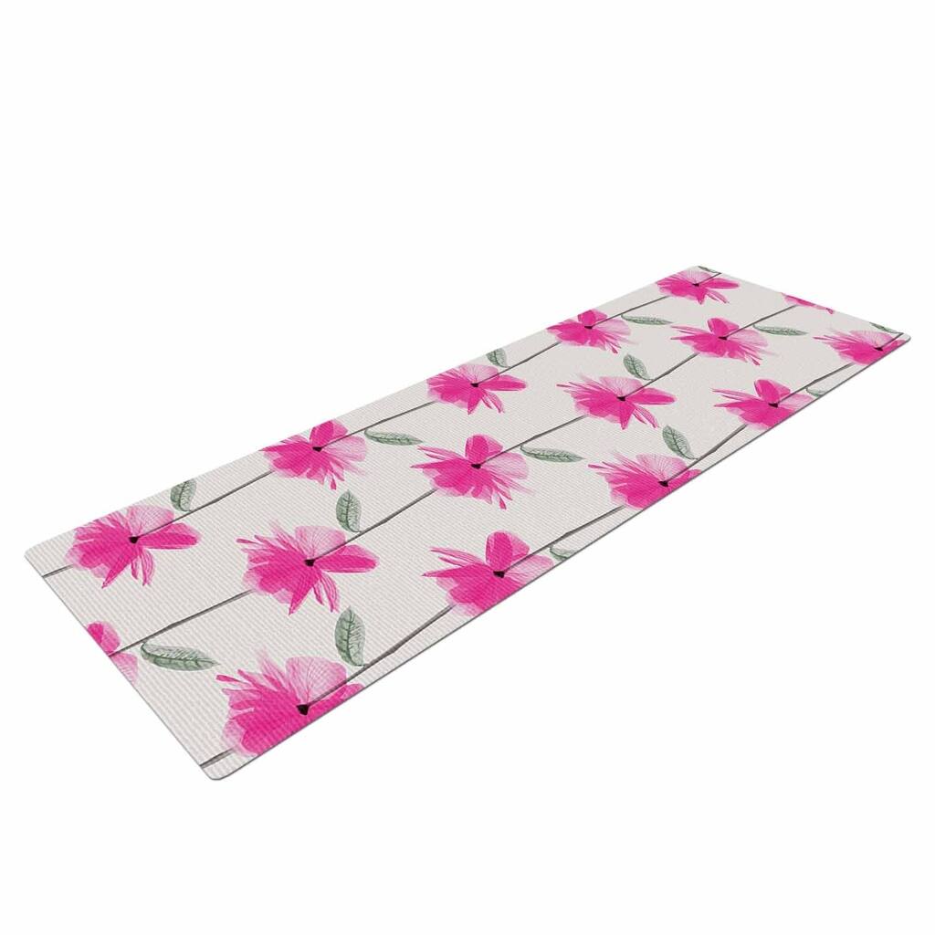 DLKG Design "XRay Petals" Modern Digital Yoga Mat - Pink