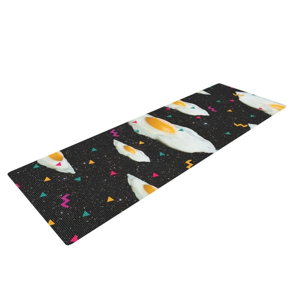 Danny Ivan "Funky Egg Galaxy" Space Abstract Yoga Mat - Black