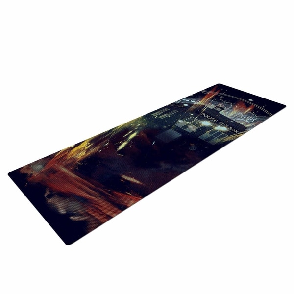 Kess InHouse Frederic Levy-Hadida Time Traveller Blue Fantasy Yoga Mat 72 X 24
