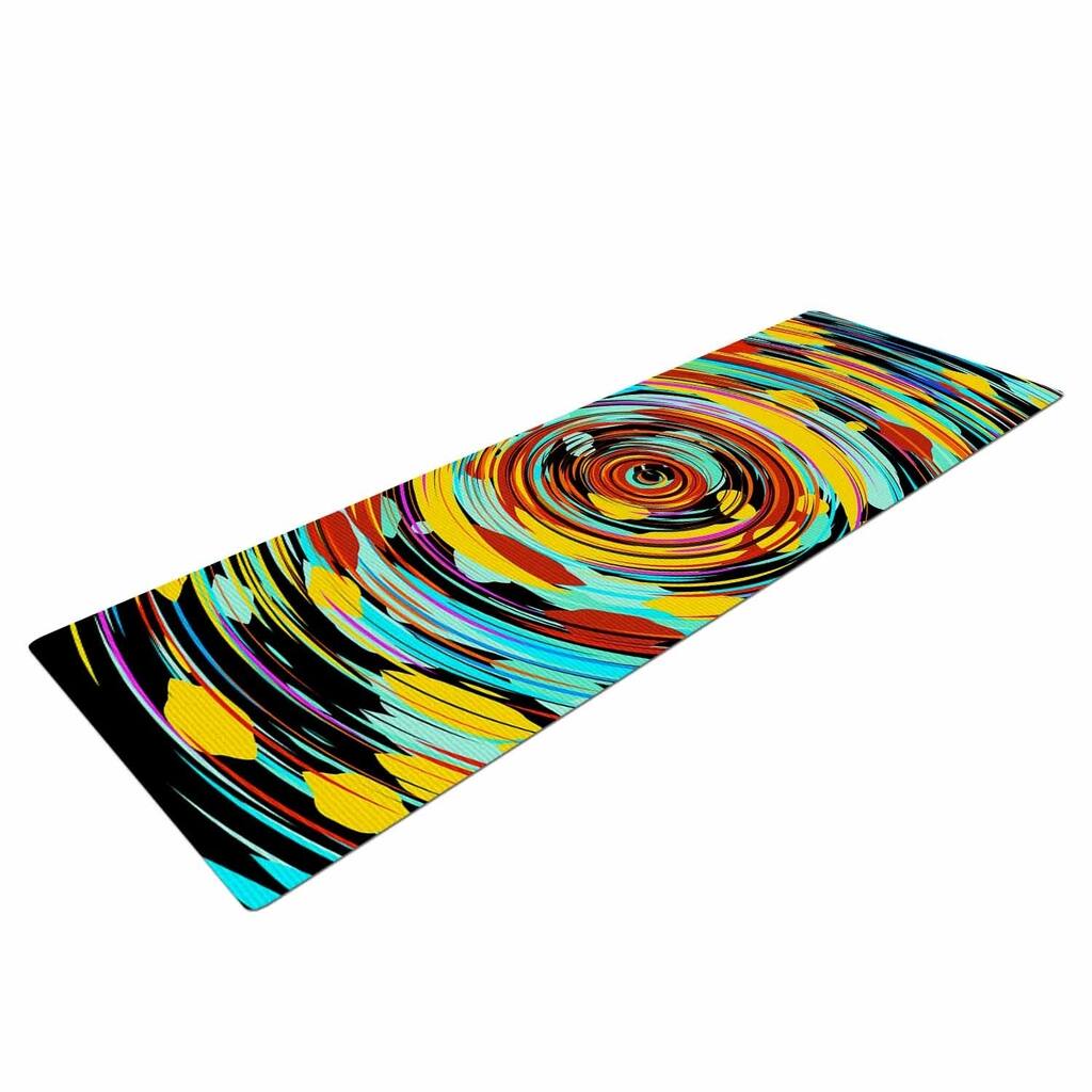 Frederic Levy-Hadida "Swoosh!!!!" Yellow Blue Digital Yoga Mat