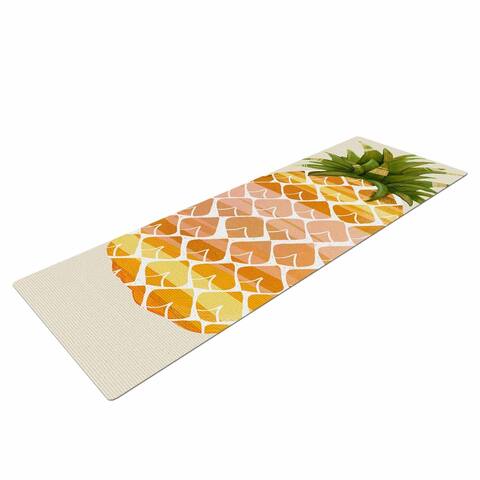 Judith Loske "Happy Pineapples" Yoga Mat - Yellow