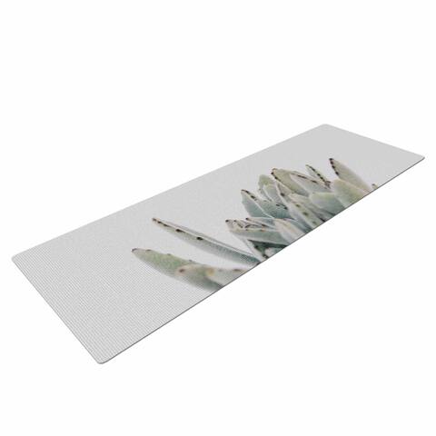 Kristi Jackson "Succulent 03" Green Photography Yoga Mat - White