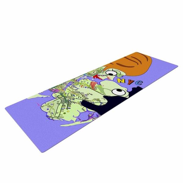 Shop Lazar Milanovic Lovely Nyc Map Yoga Mat Purple Free