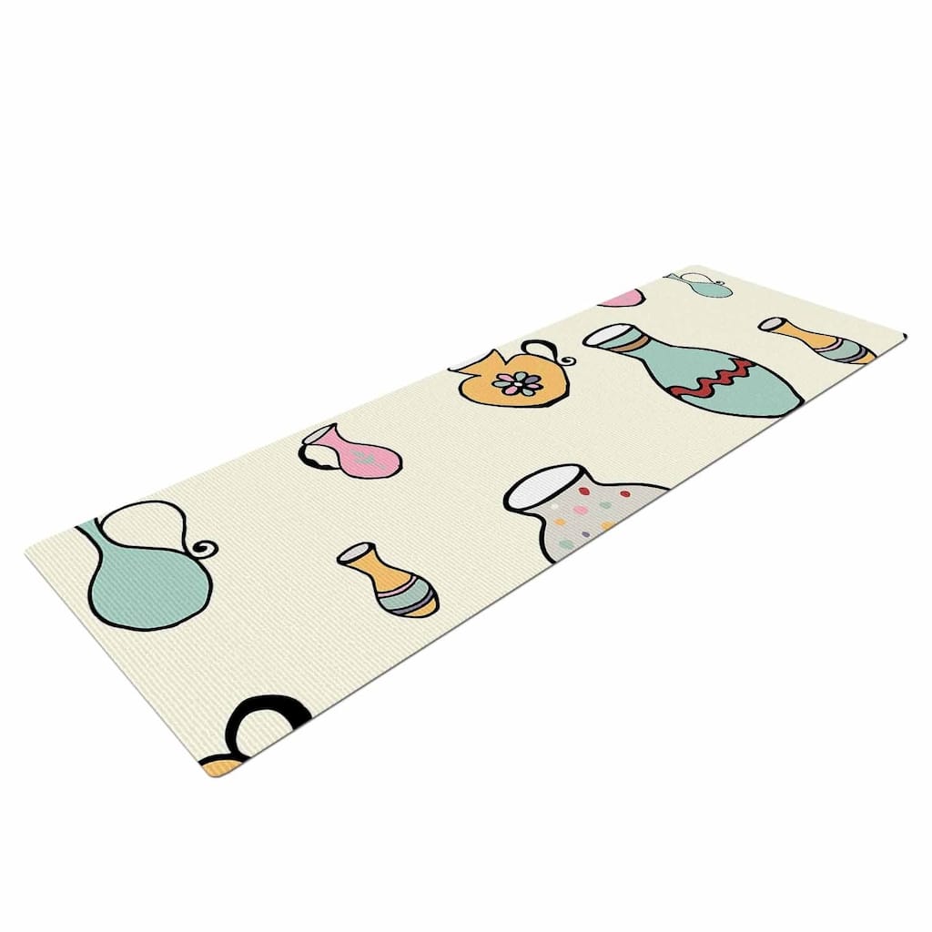 Louise "Jugs" Pastel Pattern Yoga Mat - Beige