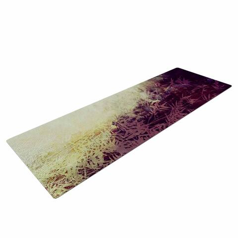 PIA SCHNEIDER "BAMBOO ABSTRACTION" Purple Beige Bokeh Nature Mixed Media Painting Yoga Mat