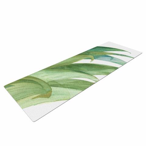 Viviana Gonzalez "Botanical Vibes 03" Green Pastel Watercolor Yoga Mat