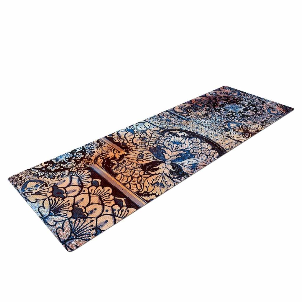 Victoria Krupp "Italian Tiles" Blue Multicolor Digital Yoga Mat