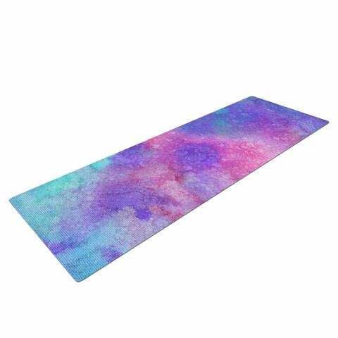Viviana Gonzalez "Ink Play - Abstract 02" Pink Pastel Abstract Modern Painting Mixed Media Yoga Mat - Purple