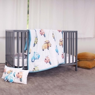 Lincove Vintage Car Toddler Bedding Set - 100% Cotton Reversable Design