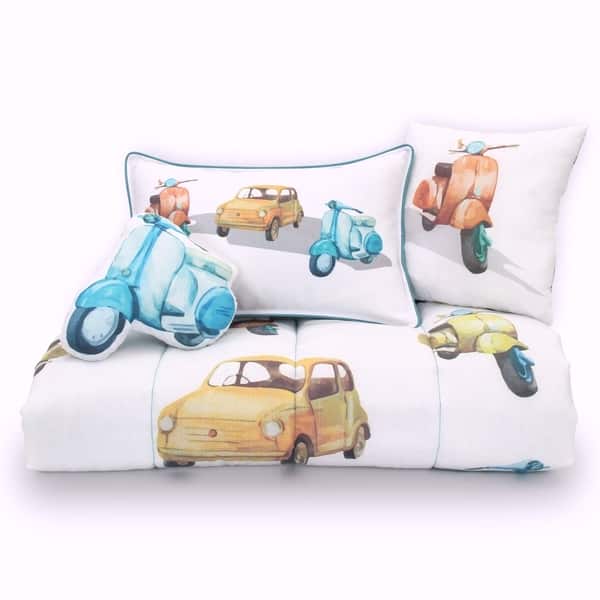 slide 2 of 6, Lincove Vintage Car Toddler Bedding Set - 100% Cotton Reversable Design Multi - Baby Boy - Toddler