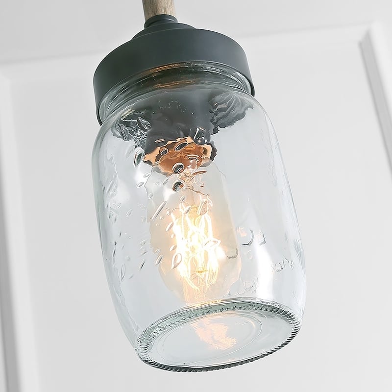 The Gray Barn Farmhouse/ Industrial Mason Jar Glass Antique Pendant 1-light Fixture - D4.1"*H14.6"