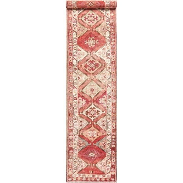 Oushak Oriental Hand Knotted Wool Turkish Rug - 13'1" x 2'10" Runner