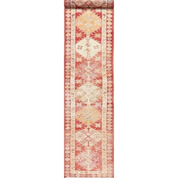 Oushak Oriental Hand Knotted Wool Turkish Rug - 12'2" x 2'9" Runner