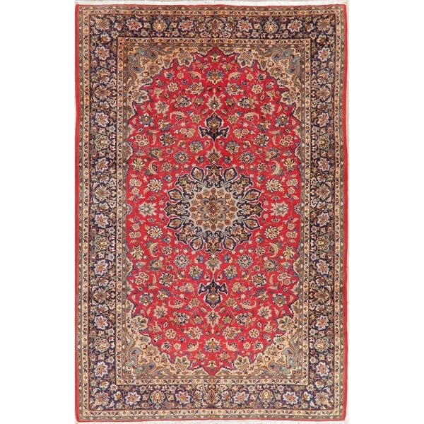 Vintage Najafabad Medallion Oriental Hand Knotted Persian Area Rug - 11'10" x 8'2"