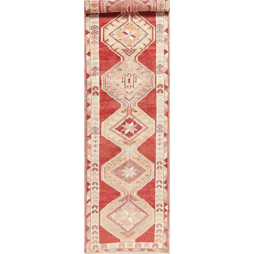 Oushak Oriental Hand Knotted Wool Turkish Rug - 12'9" x 3'1" Runner