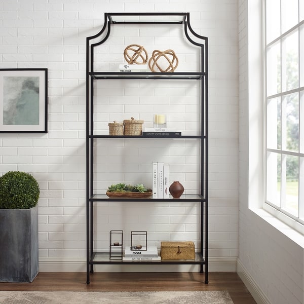 Shop Aimee Glass Etagere Oil-Rubbed Bronze - Free Shipping ...