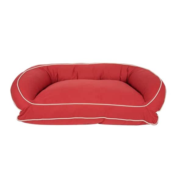 slide 1 of 5, Carolina Pet Classic Canvas Bolster Lounger Pet Bed Small/Medium - Fiberfill - Barn Red