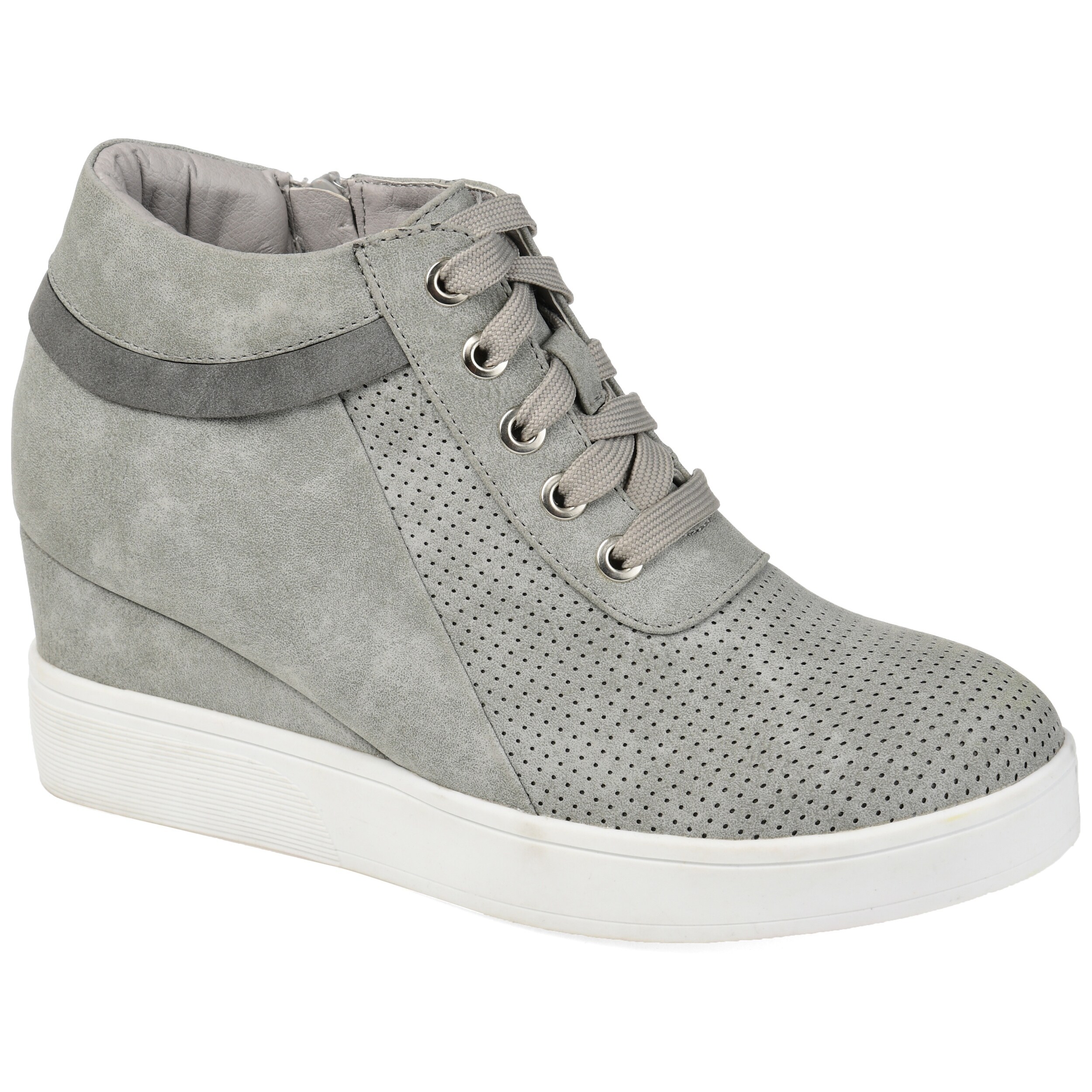 journee clara wedge sneaker grey