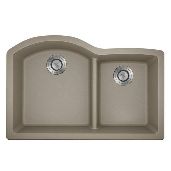 811 Low Divide Double Bowl Quartz Kitchen Sink Slate On Double Bowl Quartz Kitchen Sink