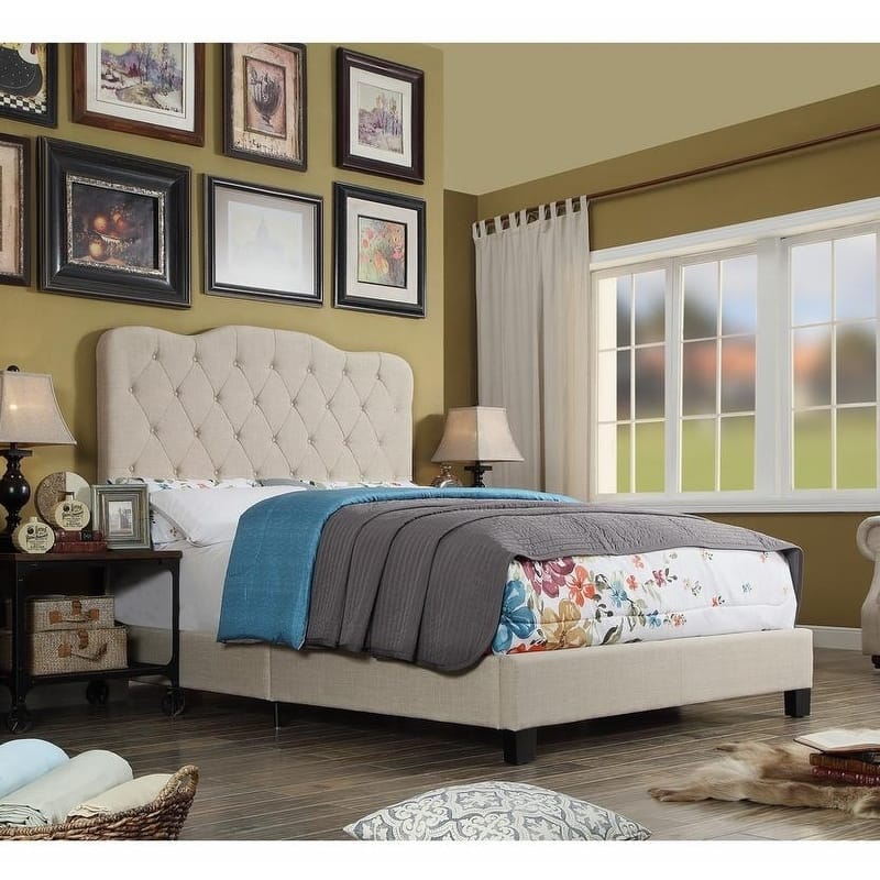 Copper Grove Palmira Upholstered Platform Bed - Beige - King