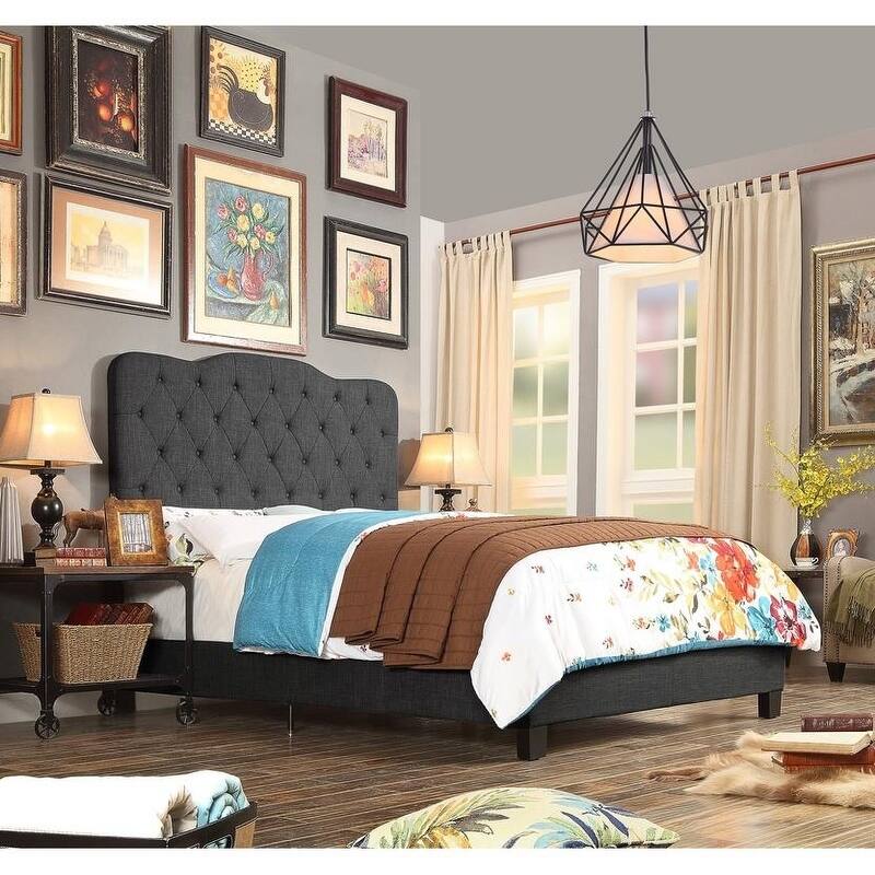 Copper Grove Palmira Upholstered Platform Bed - Charcoal - Full