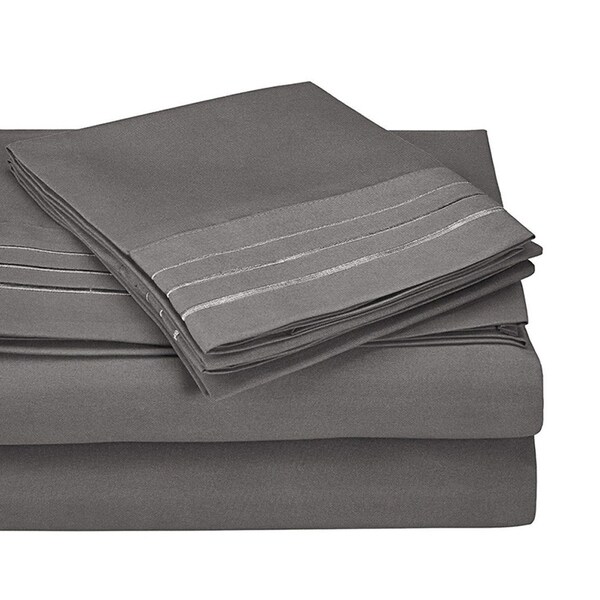 Kotter Home 3000 Series 3-Line Embroidered Bed Sheet Set