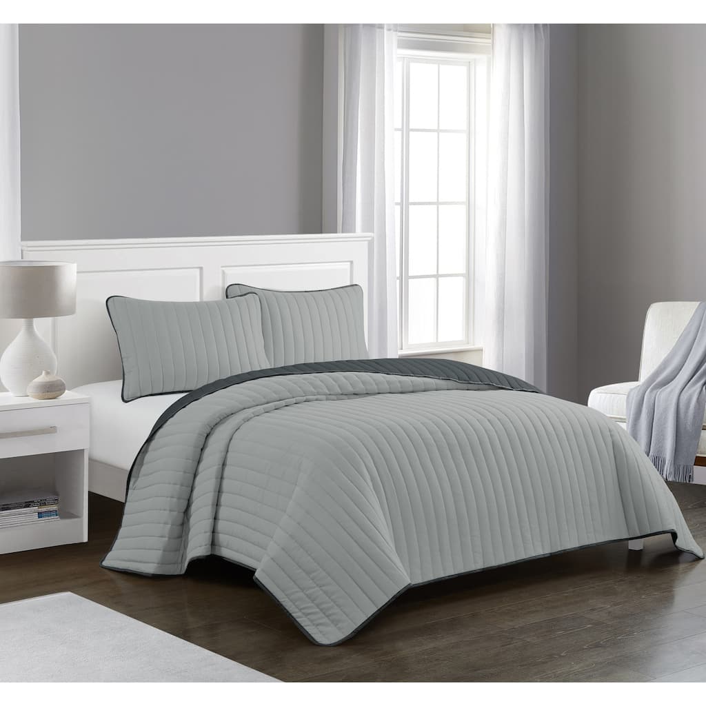 Rita Solid Reversible Quilt Set