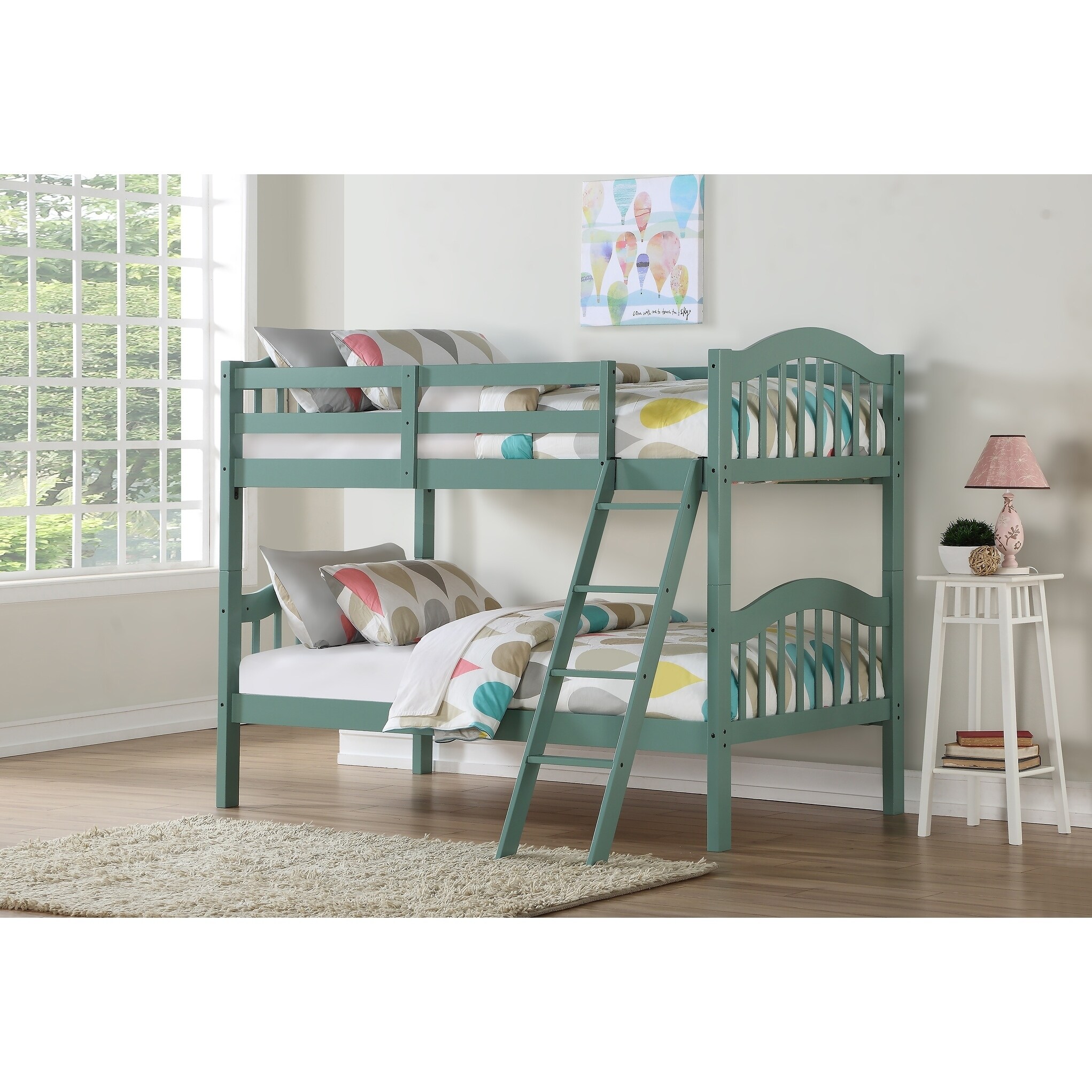 mint green loft bed