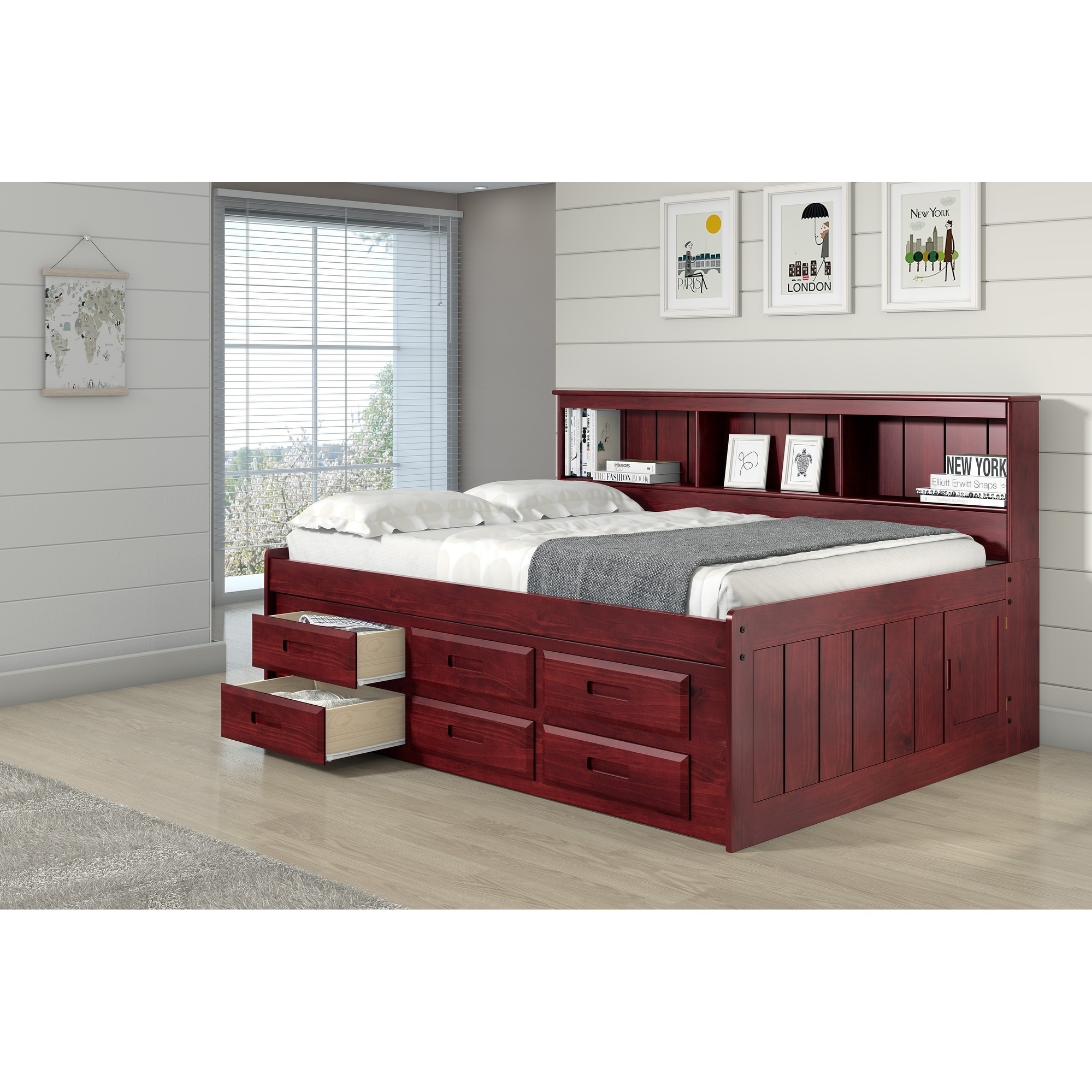 Shop Full Bookcase Captains Daybed With Six Storage Drawers In