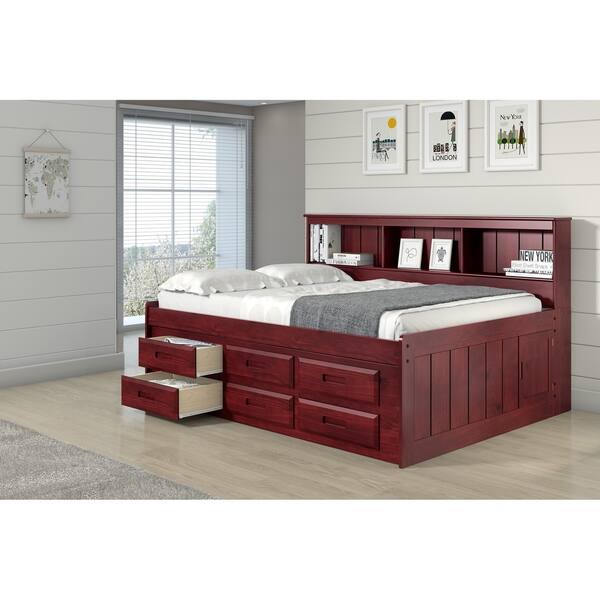Shop Full Bookcase Captains Daybed With Six Storage Drawers In