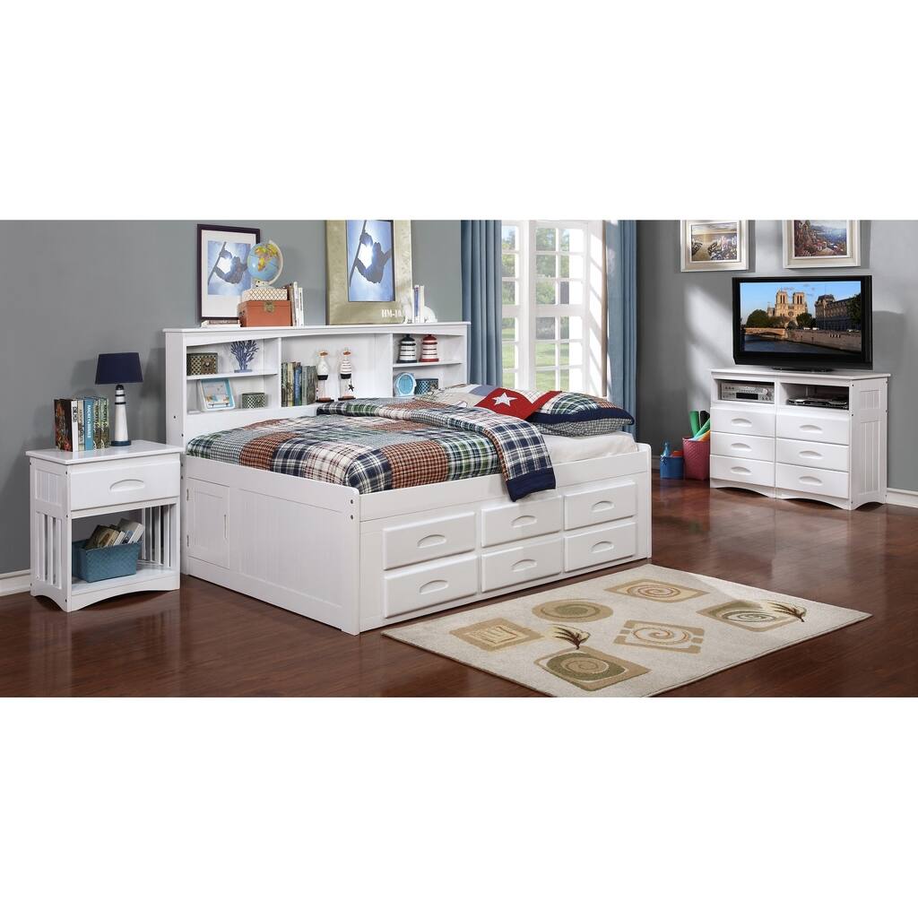Taylor & Olive Mandevilla Full-size White Wood Daybed with Storage Drawers